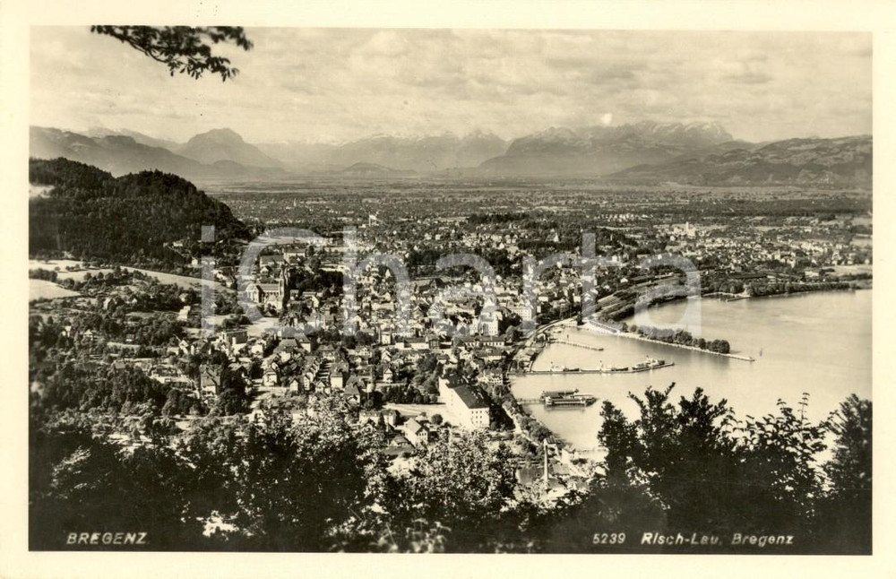 Cartolina originale da collezione 1944 BREGENZ AUSTRIA Veduta paese e Lago di COSTANZA Cartolina FP NV 1