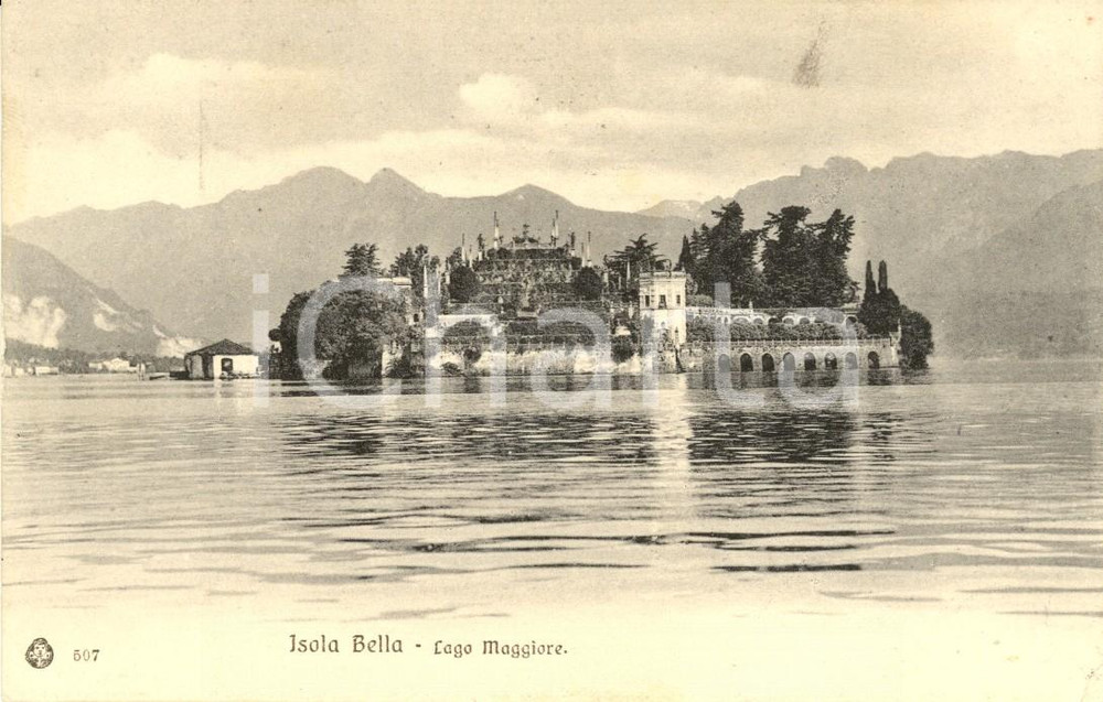 Cartolina originale da collezione 1915 ca STRESA VB Veduta dell Isola BELLA sul lago MAGGIORE Cartolina FP VG 1