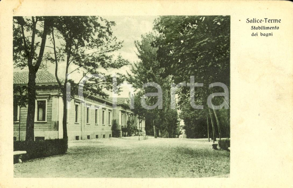 Cartolina originale da collezione 1929 GODIASCO (PV) Stabilimento dei bagni a SALICE TERME *Cartolina FP VG 1