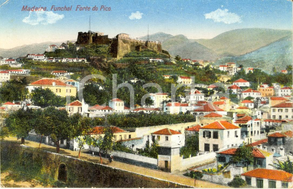 Cartolina originale da collezione 1915 ca MADERA (PORTOGALLO) Forte di PICO a FUNCHAL *Cartolina postale FP NV 1