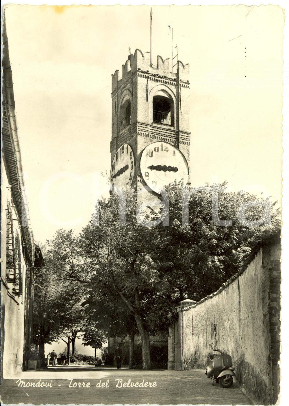 Cartolina originale da collezione 1955 MONDOVI' (CN) Torre del Belvedere *Cartolina postale FG VG 1