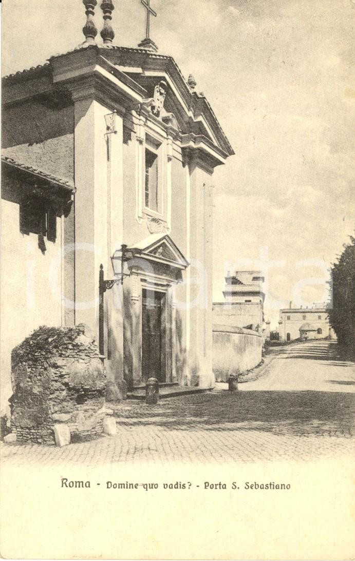 Cartolina originale da collezione 1930 ROMA Chiesa del DOMINE QUO VADIS a Porta SAN SEBASTIANO *Cartolina FP VG 1