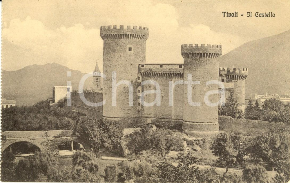 Cartolina originale da collezione 1920 ca TIVOLI ROMA Veduta della Rocca PIA Cartolina postale FP NV 1
