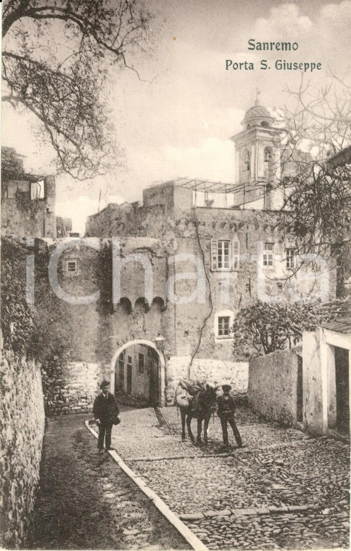 Cartolina originale da collezione 1920 ca SANREMO IM Veduta di Porta SAN GIUSEPPE Cartolina ANIMATA FP NV 1