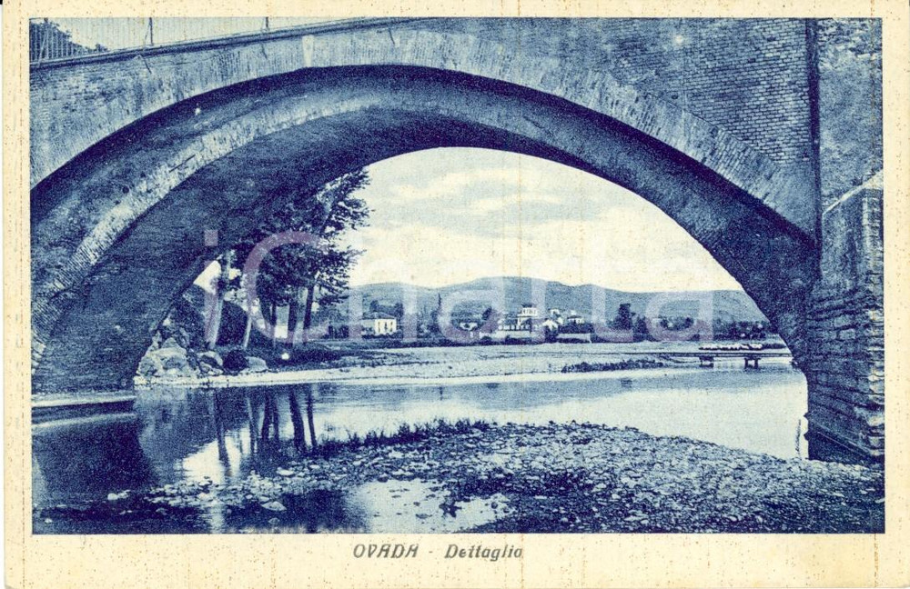 Cartolina originale da collezione 1942 OVADA AL Panorama con dettaglio ponte su fiume STURA Cartolina FP NV 1