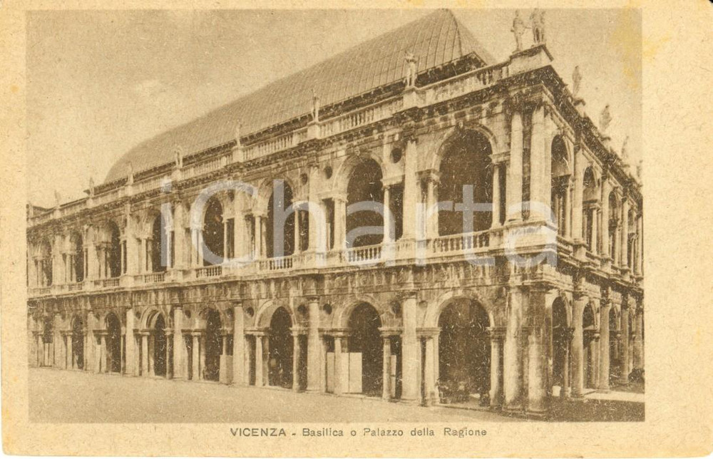 Cartolina originale da collezione 1921 VICENZA Basilica o Palazzo della RAGIONE Cartolina postale FP NV 1