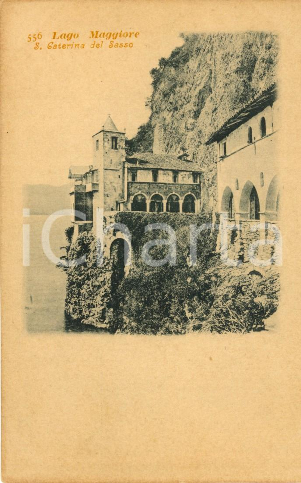 Cartolina originale da collezione 1900 ca LEGGIUNO (VA) Eremo di SANTA CATERINA del SASSO *Cartolina FP NV 1