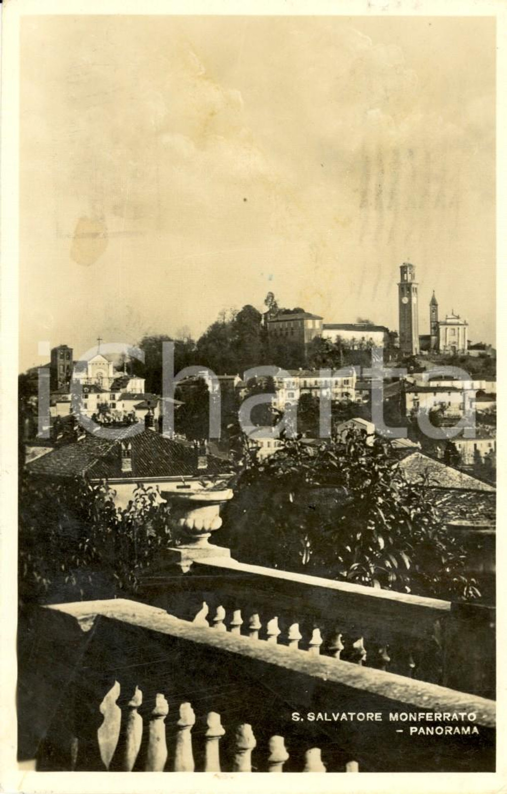 Cartolina originale da collezione 1948 SAN SALVATORE MONFERRATO (AL) Veduta panoramica del paese*Cartolina FP VG 1