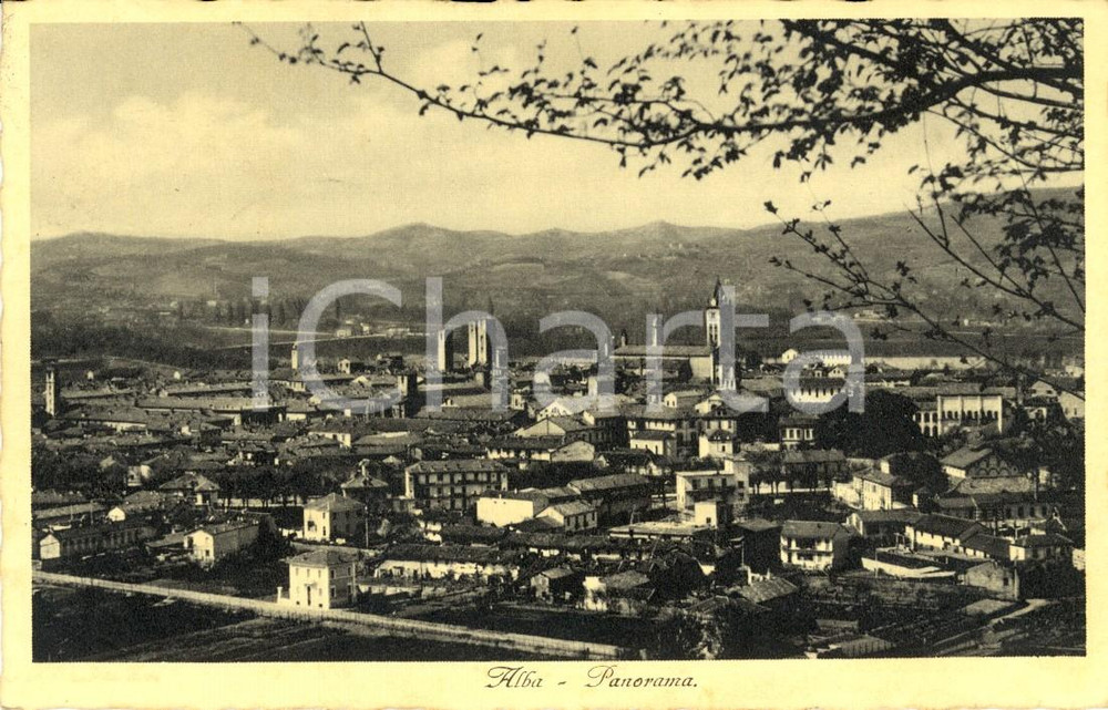 Cartolina originale da collezione 1939 ALBA (CN) Veduta panoramica del paese *Cartolina FP VG 1