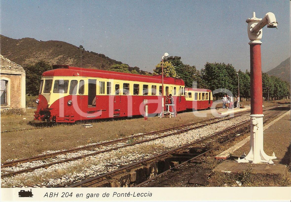 Cartolina originale da collezione 1977 PONTE LECCIA (CORSICA) Autorail RENAULT ABH 204 con rimorchio *Cartolina FG 1