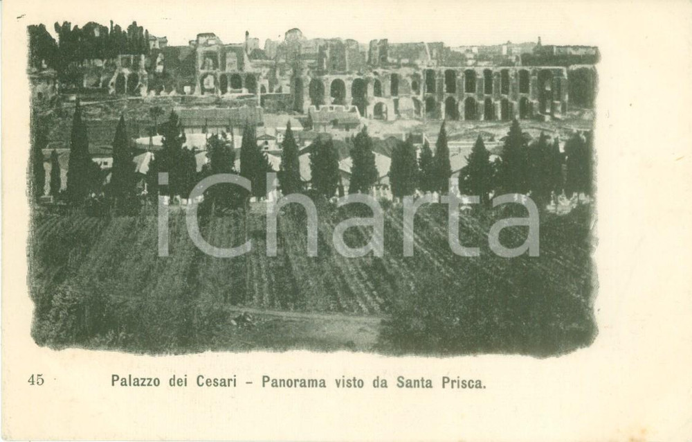 Cartolina originale da collezione 1900 ca ROMA Palazzo dei CESARI visto da SANTA PRISCA *Cartolina FP NV 1