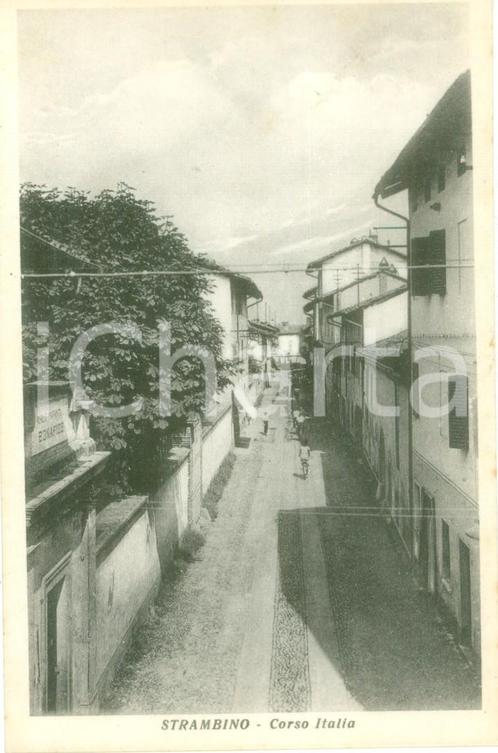 Cartolina originale da collezione 1940 ca STRAMBINO TO Biciclette in Corso Italia Cartolina postale FP NV 1