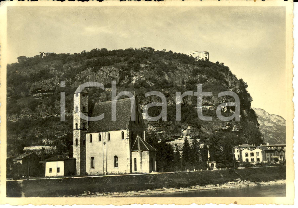 Cartolina originale da collezione 1954 TRENTO (TN) S. Apollinare Doss Trento e Monumento Battisti *Cartolina FG NV 1