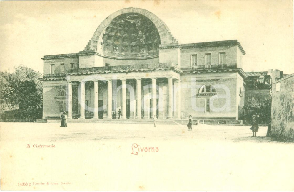 Cartolina originale da collezione 1900 ca LIVORNO Facciata del CISTERNONE *Cartolina postale FP NV 1