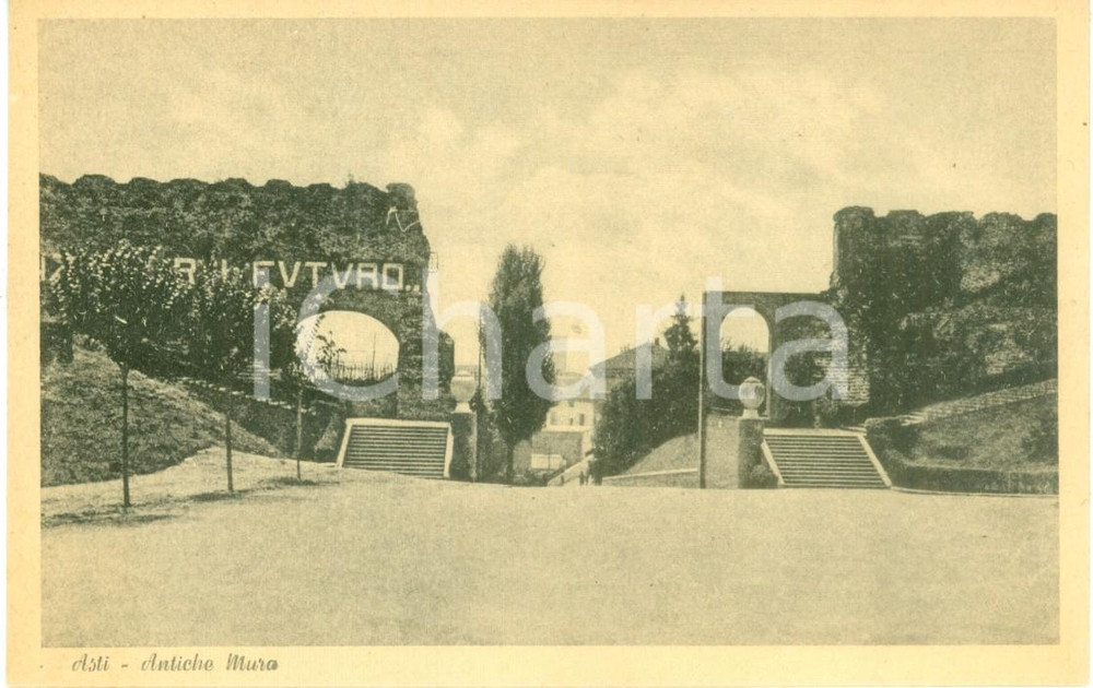 Cartolina originale da collezione 1930 ca ASTI Veduta delle antiche mura *Cartolina FP VG 1