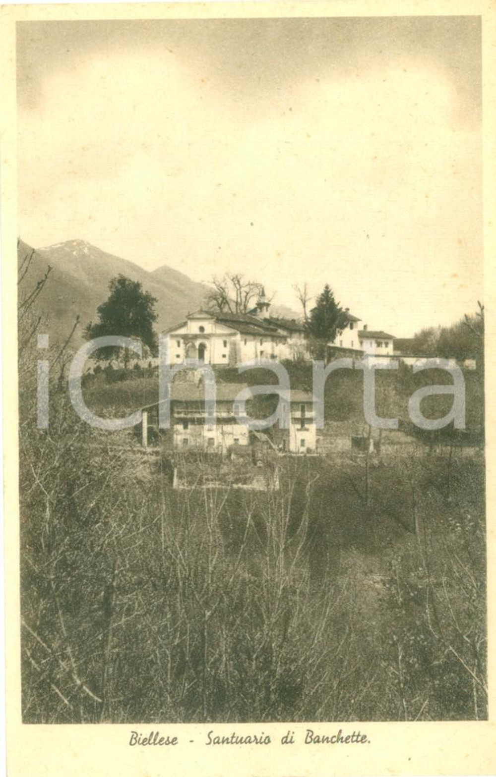 Cartolina originale da collezione 1935 ca BIOGLIO (BI) Veduta del Santuario di BANCHETTE *Cartolina FP NV 1
