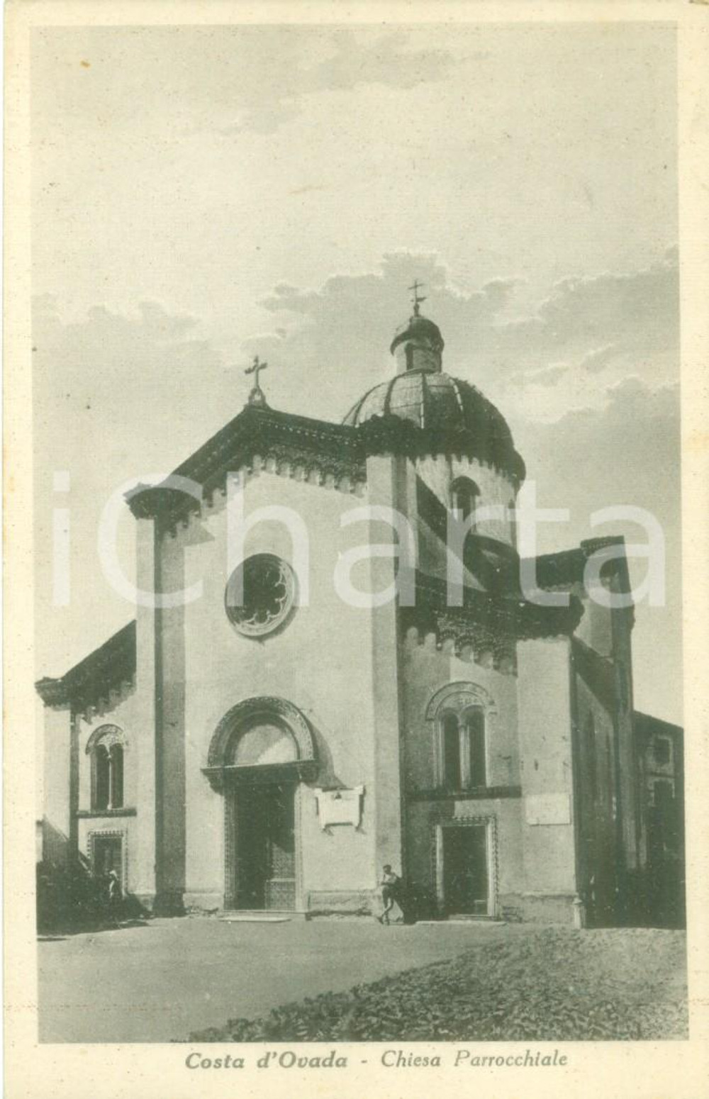 Cartolina originale da collezione 1930 ca OVADA (AL) La Chiesa parrocchiale di COSTA *Cartolina FP NV 1