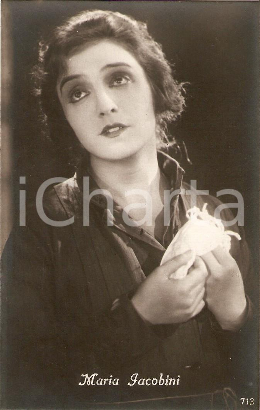 Cartolina originale da collezione 1925 ca CINEMA Maria JACOBINI Ritratto dell'attrice *Cartolina FP NV 1