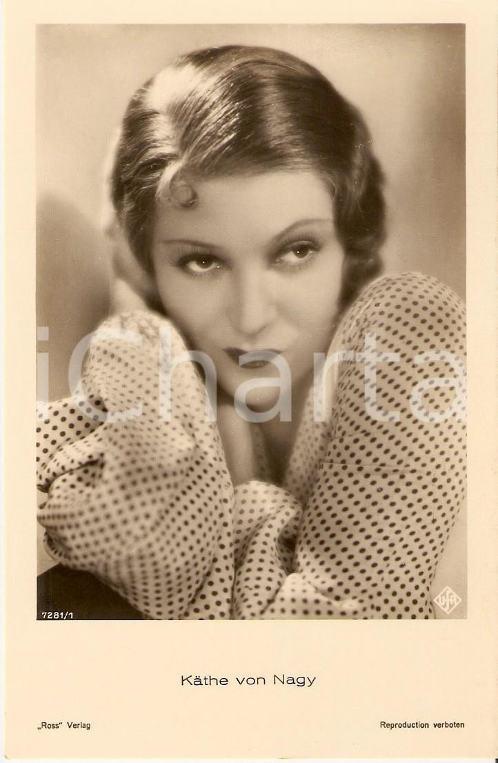 Cartolina originale da collezione 1935 ca CINEMA Käthe von Nagy Portrait with polka dot blouse Cartolina FP NV 1