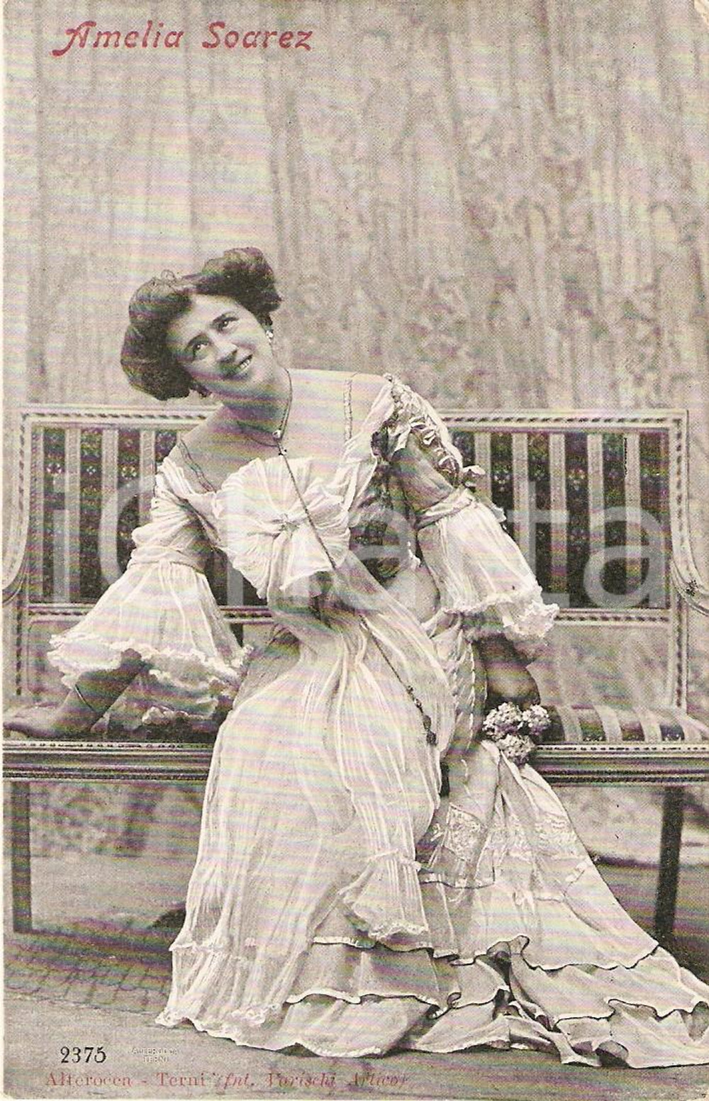 Cartolina originale da collezione 1900 ca OPERETTA Ritratto Amelia SOAREZ Cantante Cartolina FP NV 1
