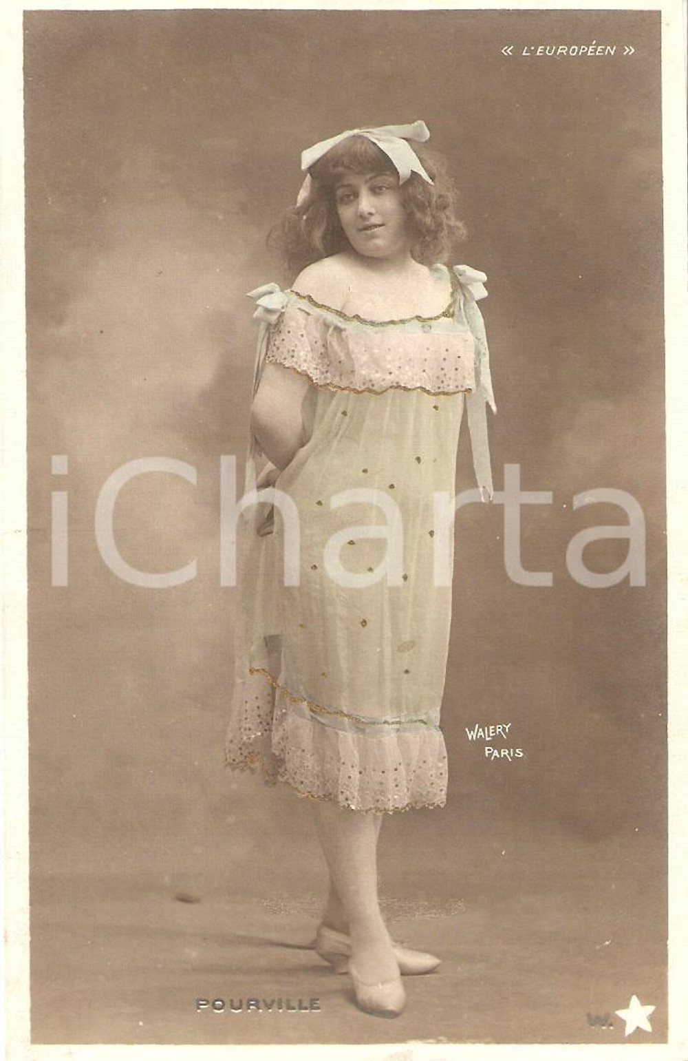 Cartolina originale da collezione 1900 ca TEATRO Ritratto dell'attrice POURVILLE *Cartolina FP NV 1