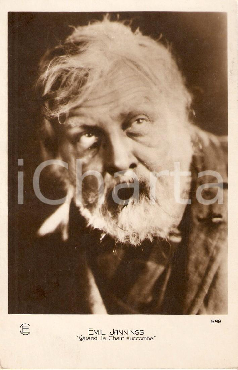 Cartolina originale da collezione 1927 QUAND LA CHAIR SUCCOMBE Emil JANNINGS Regia Victor FLEMING *Cartolina FP NV 1