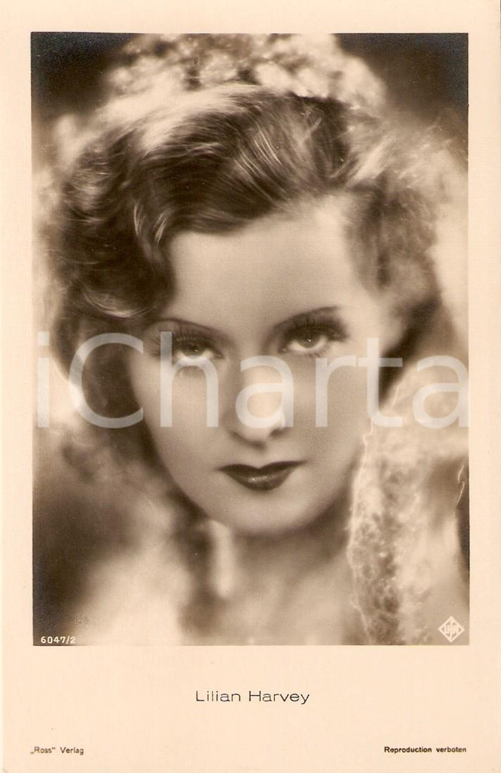 Cartolina originale da collezione 1930 ca CINEMA Actress Lilian HARVEY Portrait *Cartolina FP NV 1