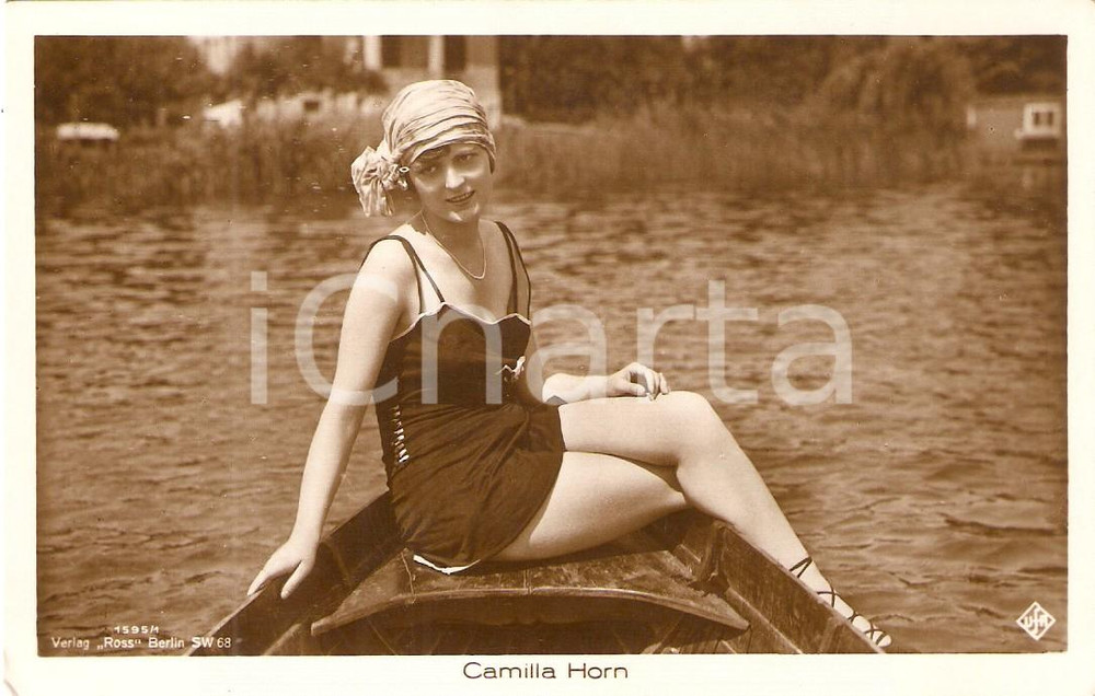 Cartolina originale da collezione 1930 ca CINEMA Attrice Camilla HORN Gita in barca *Cartolina FP NV 1