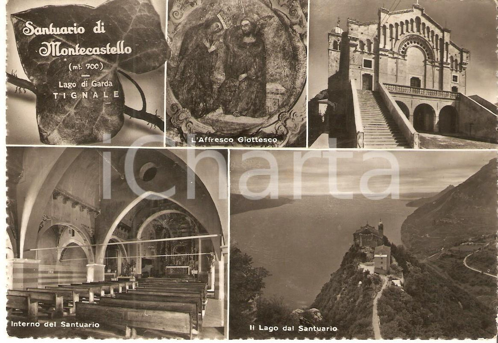 Cartolina originale da collezione 1955 TIGNALE BS Vedutine Santuario di MONTECASTELLO Cartolina FG NV 1