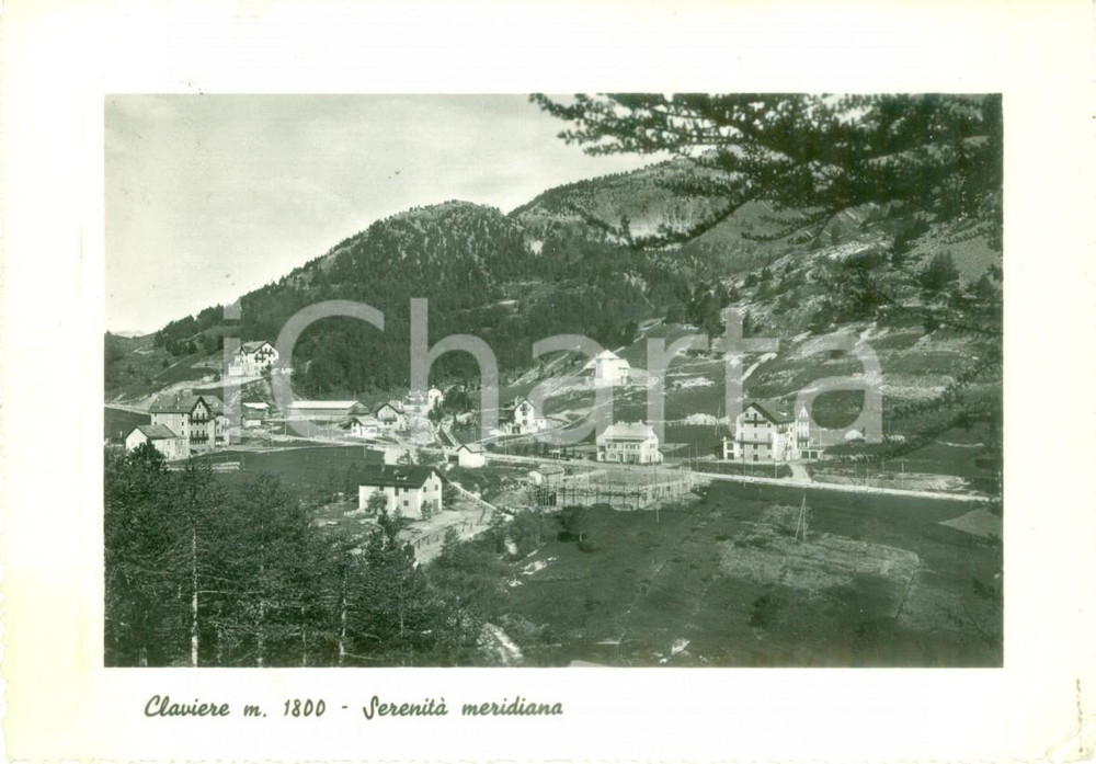 Cartolina originale da collezione 1952 CLAVIERE TO SerenitÃ  meridiana Panorama del paese Cartolina FG VG 1