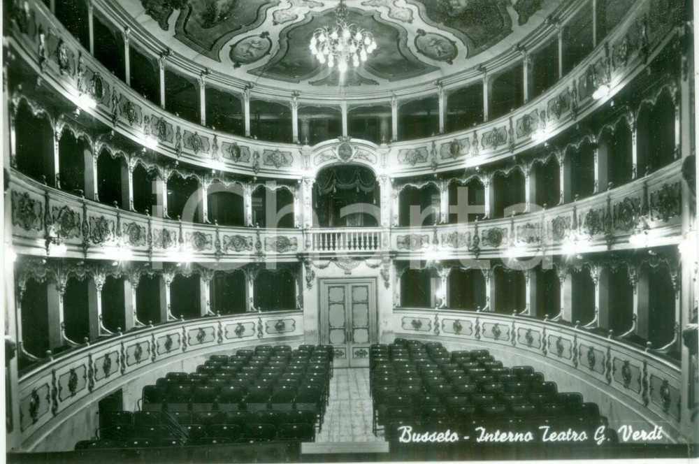 Cartolina originale da collezione 1960 ca BUSSETO PR Interno Teatro Giuseppe VERDI Cartolina FG NV 1