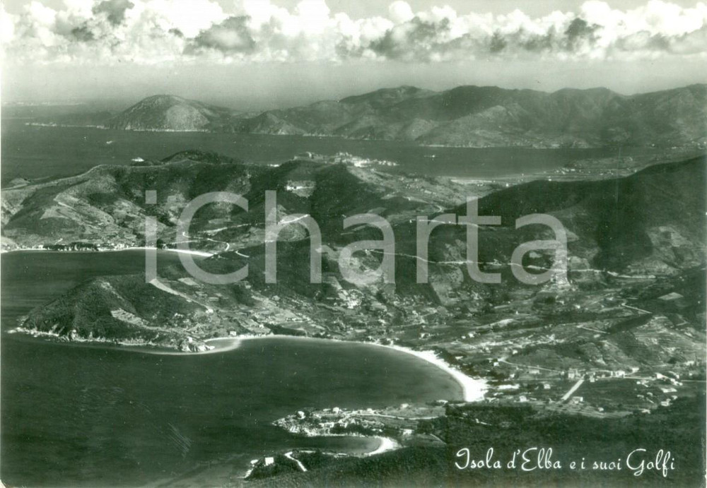 Cartolina originale da collezione 1961 ISOLA D ELBA Panorama generale dei golfi Cartolina FG VG 1