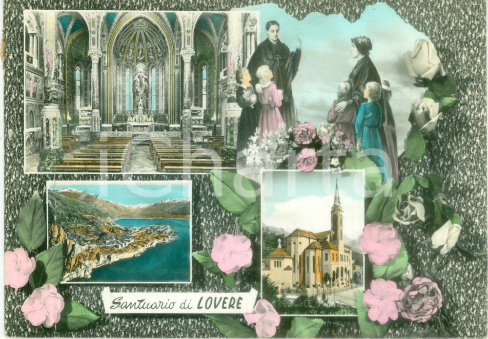 Cartolina originale da collezione 1952 LOVERE (BG) Vedutine del Santuario *Cartolina VINTAGE FG VG 1
