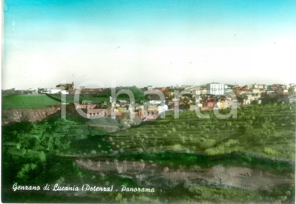 Cartolina originale da collezione 1973 GENZANO DI LUCANIA (PZ) Panorama del paese *Cartolina VINTAGE FG VG 1