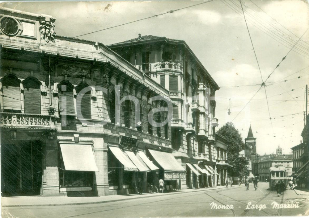 Cartolina originale da collezione 1949 MONZA (MB) Veduta di Largo MAZZINI *Cartolina DANNEGGIATA FG VG 1