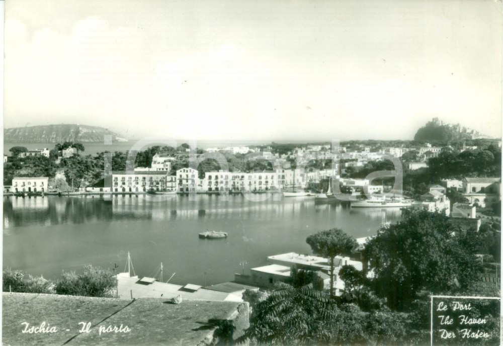 Cartolina originale da collezione 1955 ca ISOLA D ISCHIA Panorama generale del porto Cartolina FG NV 1