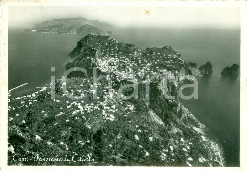 Cartolina originale da collezione 1953 CAPRI Panorama dell isola da CETRELLA Cartolina FG VG 1