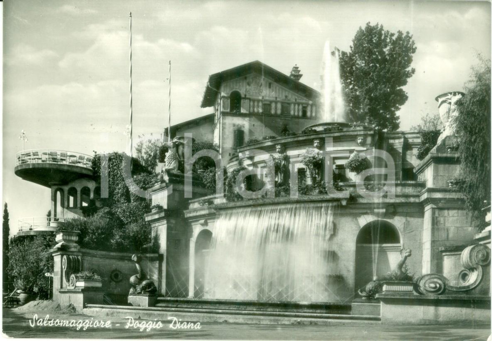 Cartolina originale da collezione 1957 SALSOMAGGIORE TERME (PR) Le fontane di Poggio DIANA *Cartolina FG VG 1