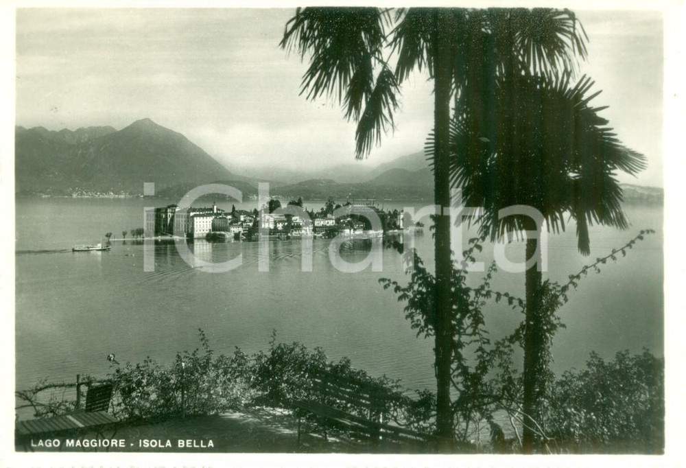 Cartolina originale da collezione 1957 LAGO MAGGIORE Panorama dell ISOLA BELLA Cartolina FG VG 1