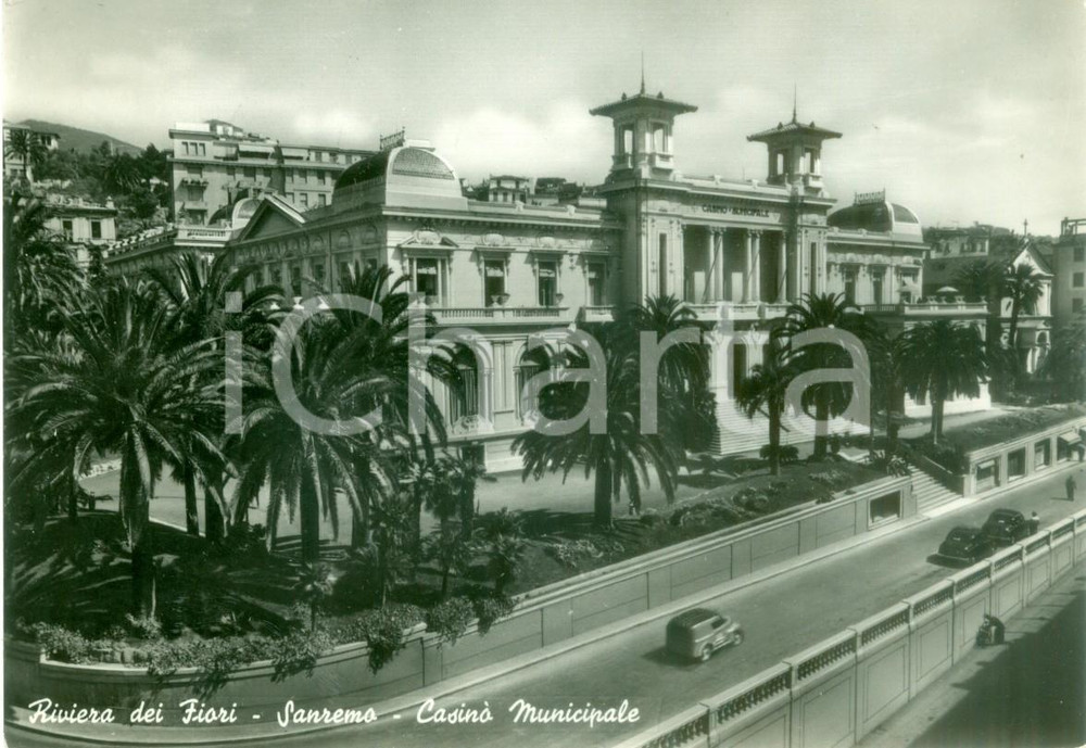 Cartolina originale da collezione 1954 SANREMO (IM) CasinÃ² Municipale Riviera dei Fiori *Cartolina FG VG 1