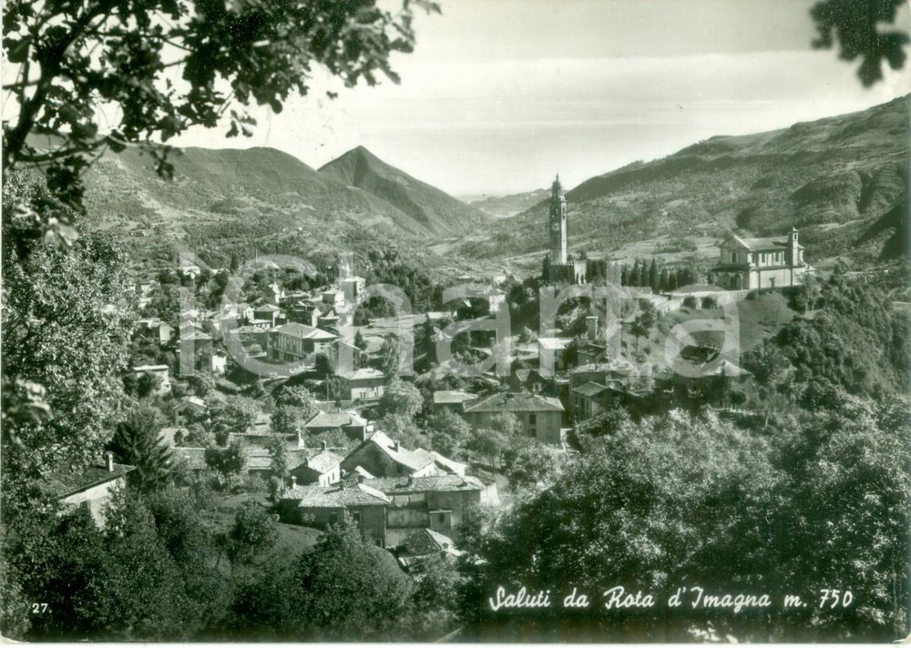 Cartolina originale da collezione 1956 ROTA D'IMAGNA (BG) Veduta del paese e della valle *Cartolina FG VG 1