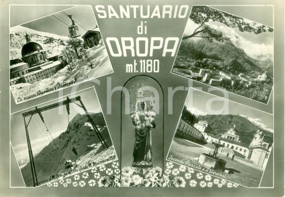 Cartolina originale da collezione 1954 OROPA (BI) Santuario e Basilica Vedutine *Cartolina FG VG 1