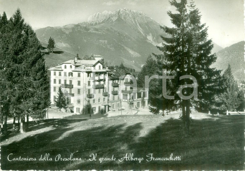Cartolina originale da collezione 1956 CANTONIERA DELLA PRESOLANA BG Albergo FRANCESCHETTI Cartolina FG VG 1