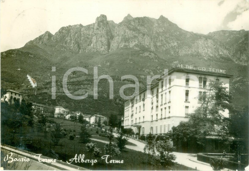 Cartolina originale da collezione 1954 BOARIO TERME (BS) Veduta dell'Albergo Terme *Cartolina FG VG 1
