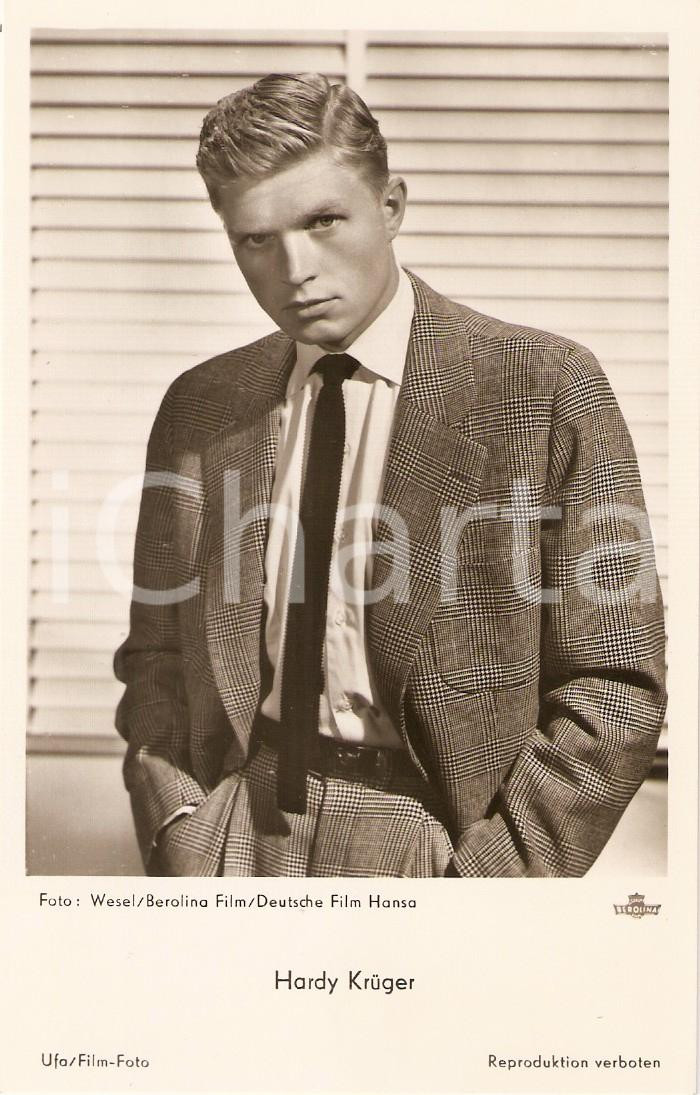 Cartolina originale da collezione 1957 BANKTRESOR 713 Portrait Hardy KRUGER Movie BEROLINA FILMS Cartolina FP NV 1