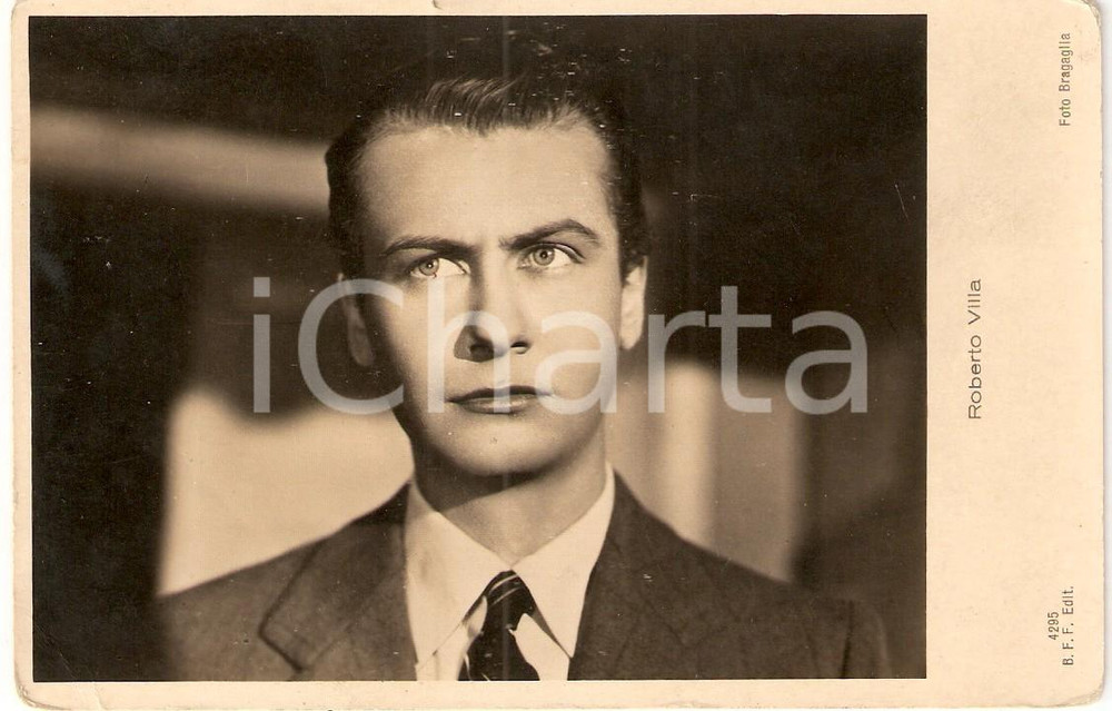 Cartolina originale da collezione 1935 ca CINEMA Roberto VILLA Ritratto Attore *Cartolina FP NV 1