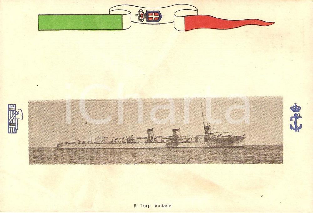 Cartolina originale da collezione 1940 ca MARINA MILITARE Regio torpediniere AUDACE *Cartolina FG NV 1