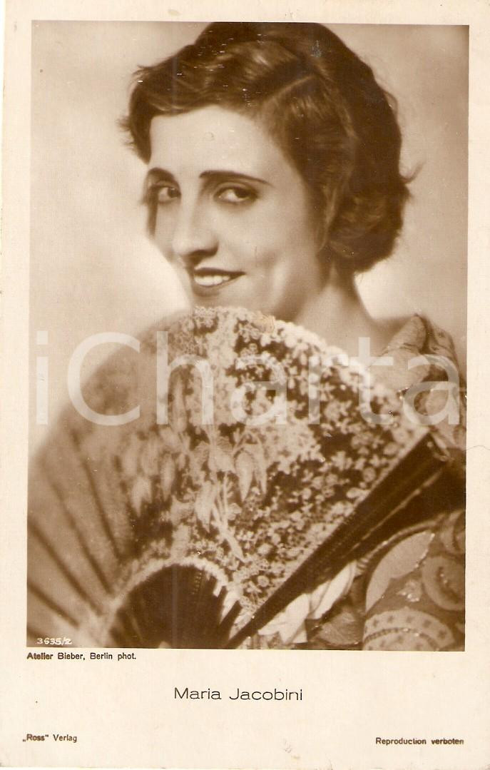 Cartolina originale da collezione 1931 CINEMA Maria JACOBINI Ritratto con kimono e ventaglio Cartolina FP VG 1
