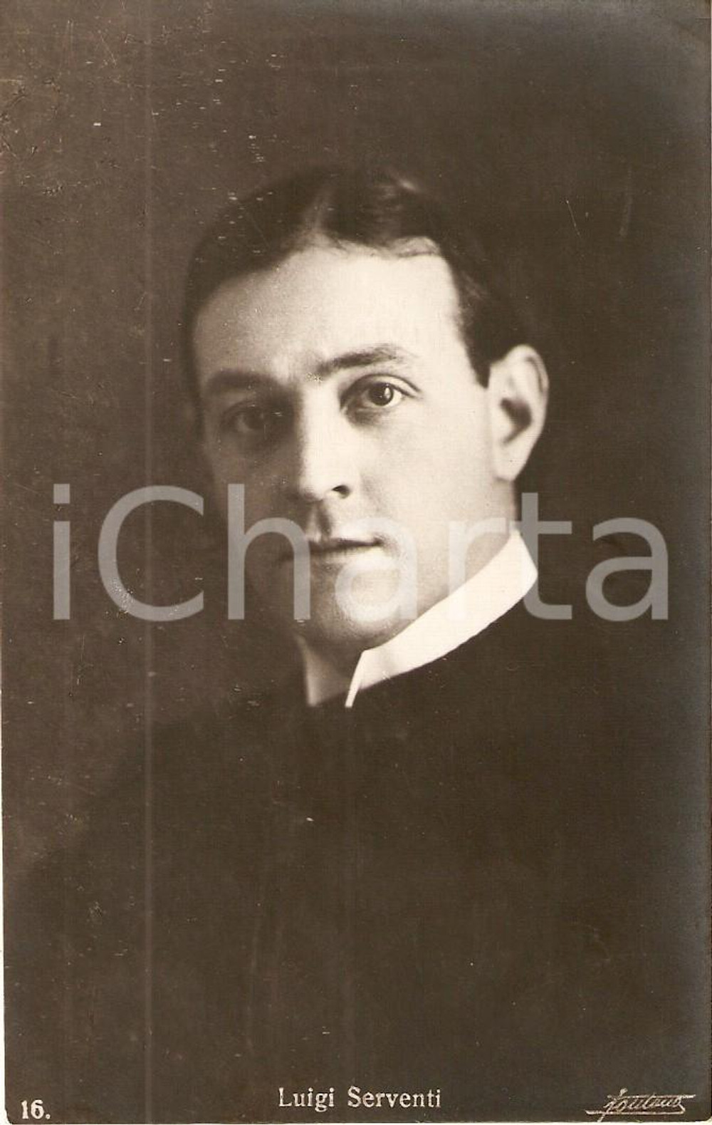 Cartolina originale da collezione 1920 ca CINEMA Attore Luigi SERVENTI Ritratto *Cartolina FP NV 1