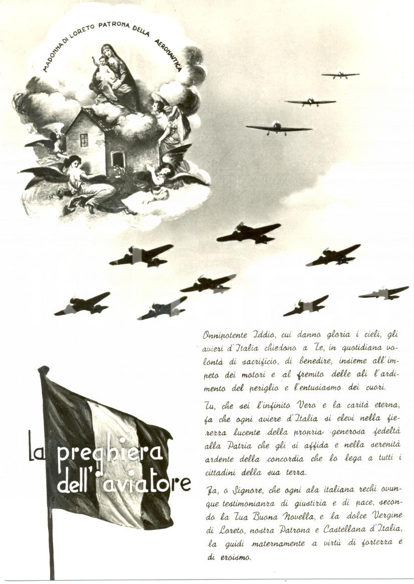 Cartolina originale da collezione 1960 ca MADONNA DI LORETO Preghiera aviatore Patrona Aeronautica Cartolina FG NV 1